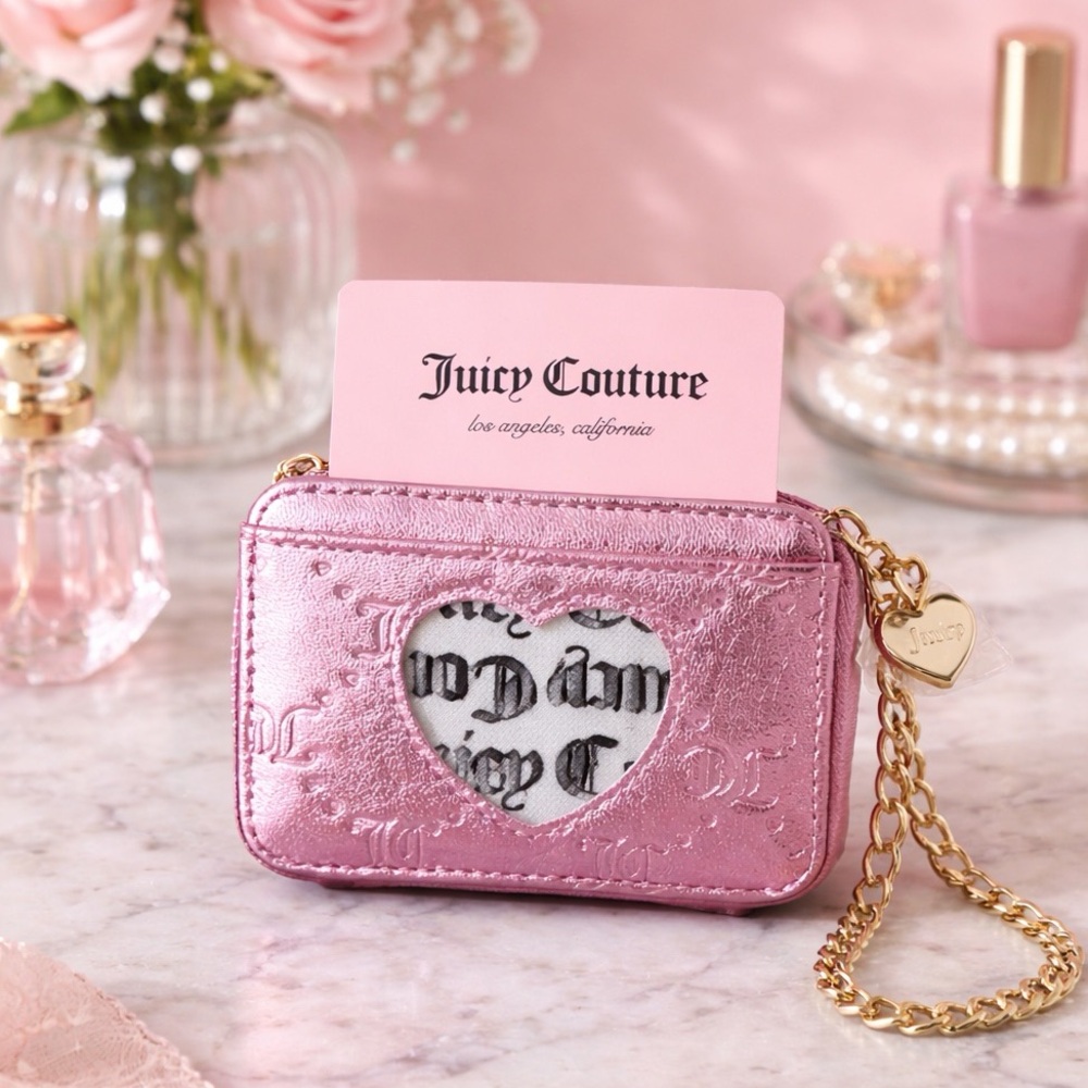 Juicy Couture Metallic Pink Wallet with Gold Accents. LAST ONE!